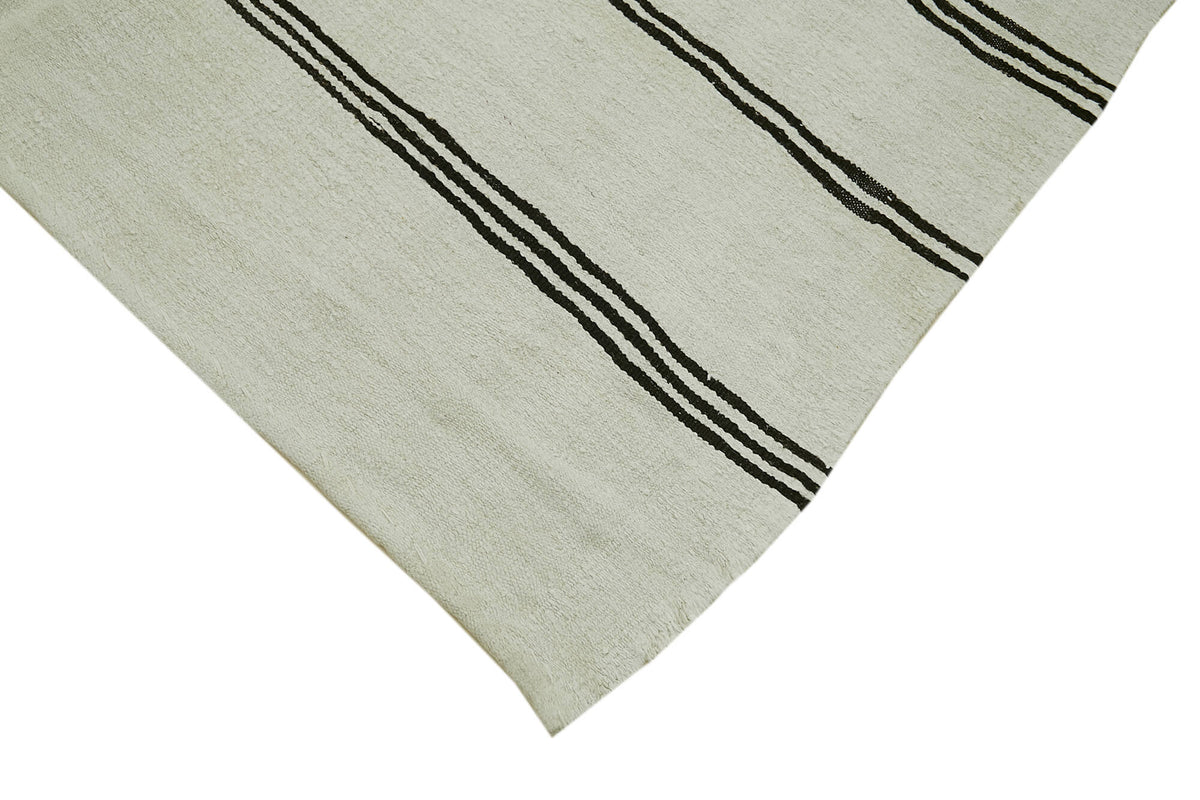 6x11 White Hemp Kilim Rug - 41944