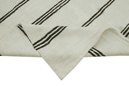 6x11 White Hemp Kilim Rug - 41944