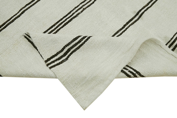 6x11 White Hemp Kilim Rug - 41944