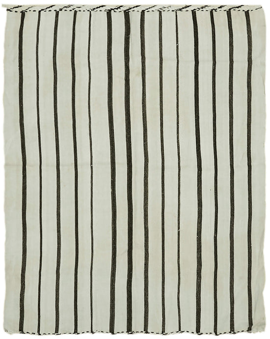 7x8 White Hemp Kilim Rug - 41947