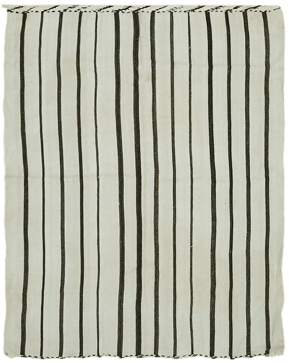 7x8 White Hemp Kilim Rug - 41947