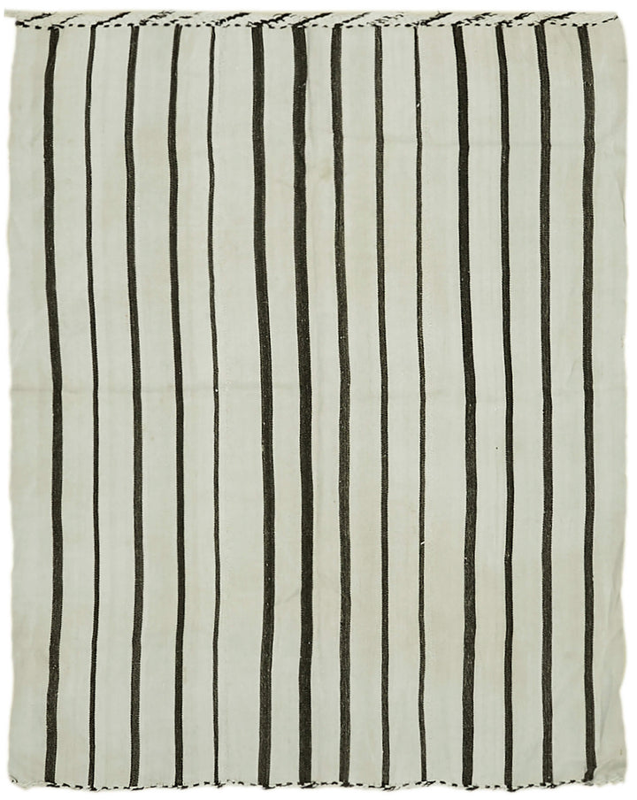 7x8 White Hemp Kilim Rug - 41947