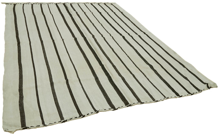 7x8 White Hemp Kilim Rug - 41947