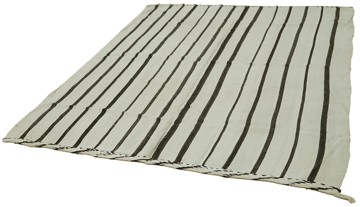 7x8 White Hemp Kilim Rug - 41947