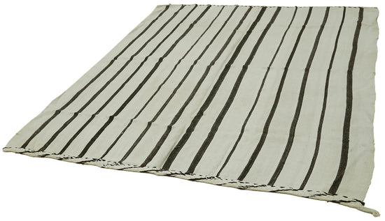 7x8 White Hemp Kilim Rug - 41947