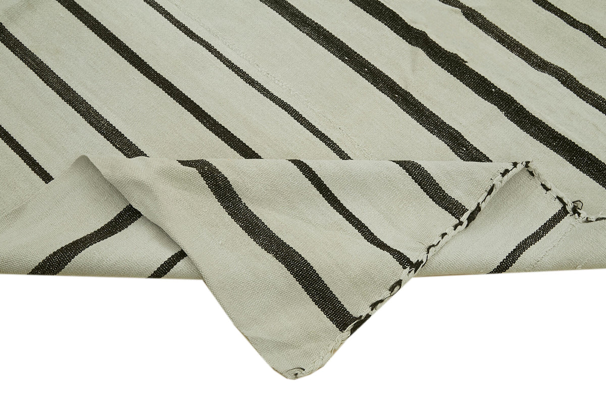 7x8 White Hemp Kilim Rug - 41947