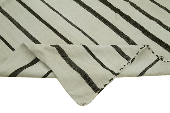 7x8 White Hemp Kilim Rug - 41947