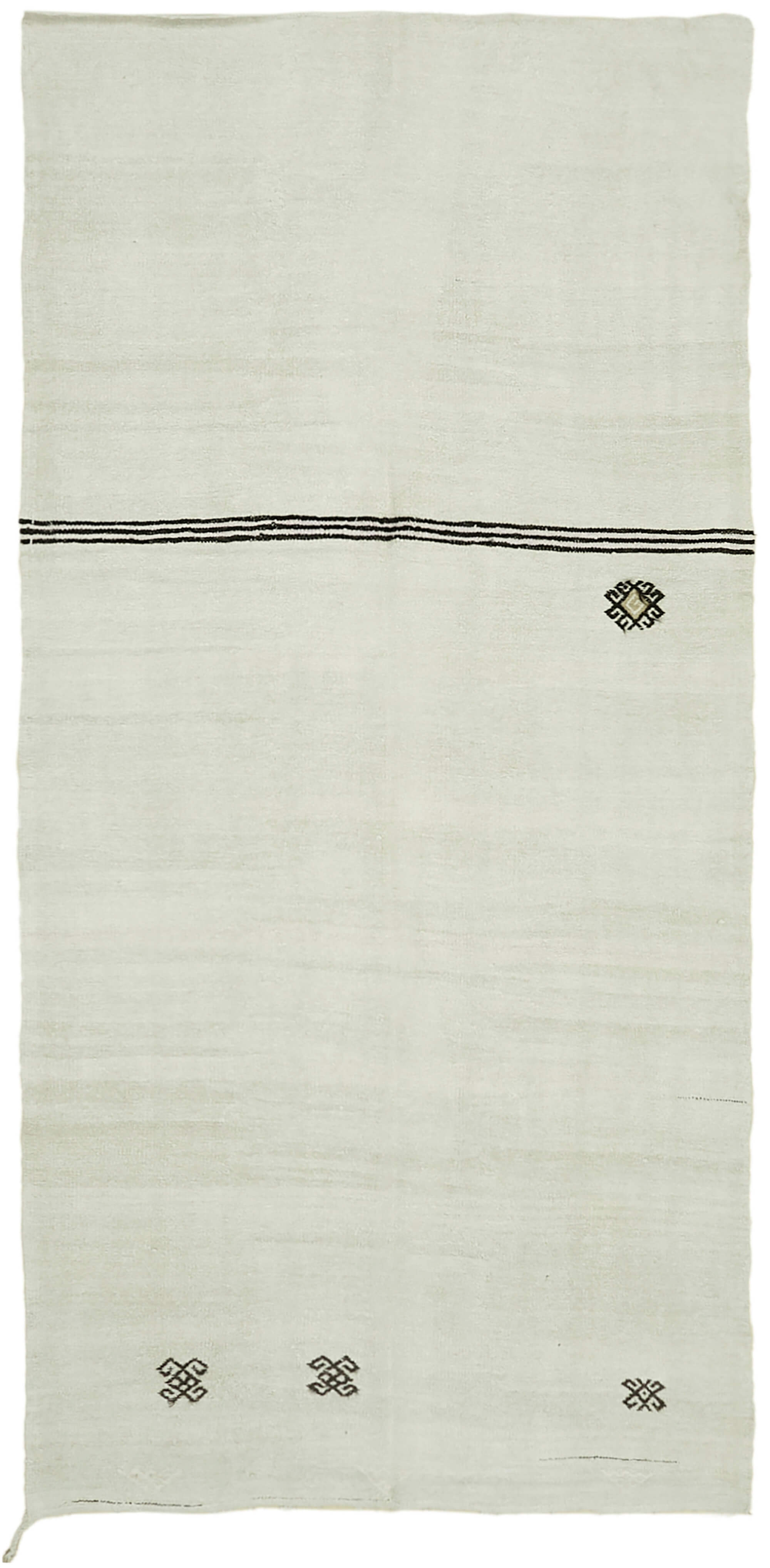 6x12 White Hemp Kilim Rug - 41952