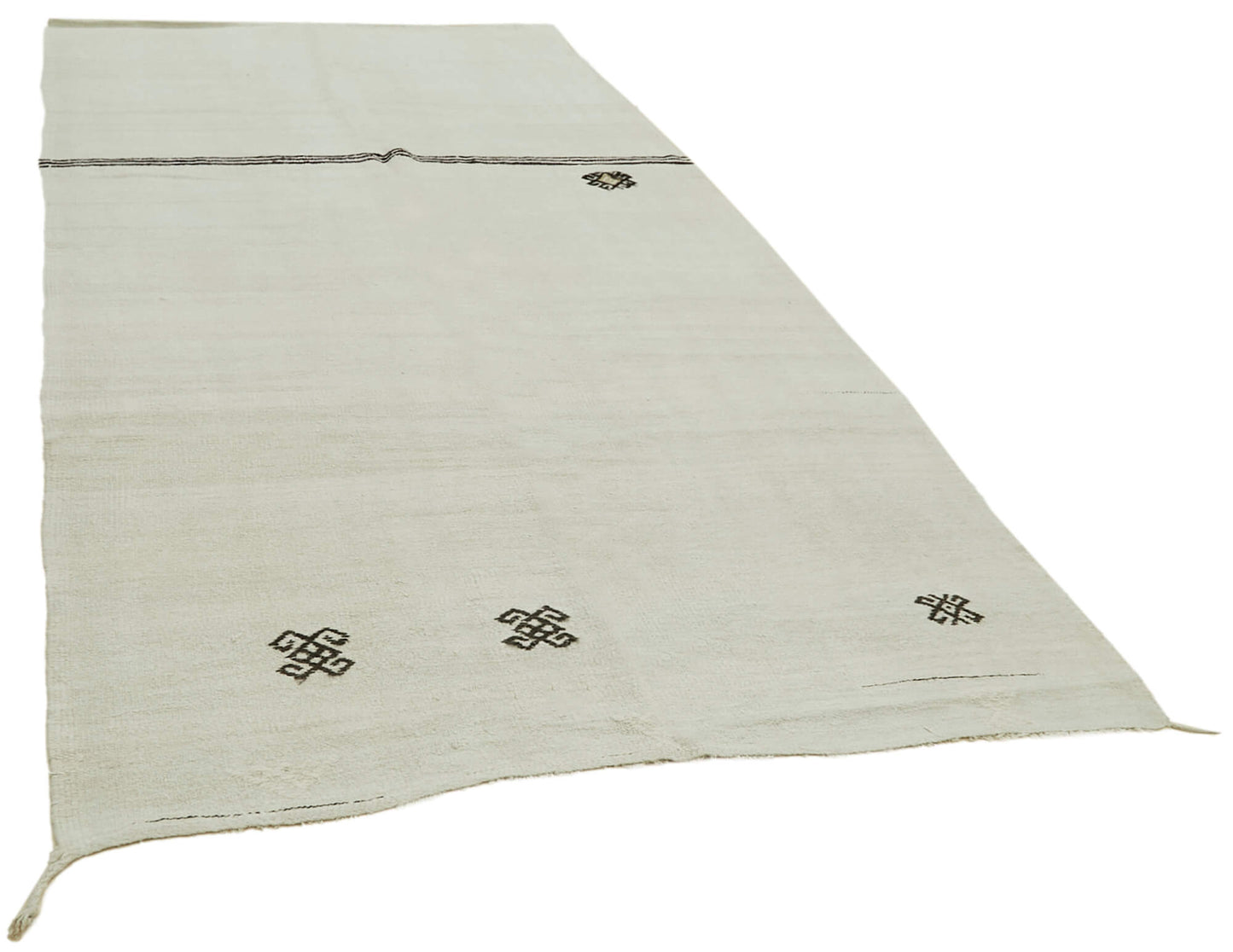 6x12 White Hemp Kilim Rug - 41952