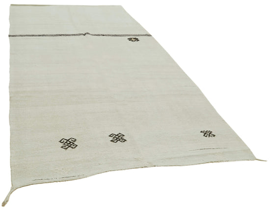 6x12 White Hemp Kilim Rug - 41952