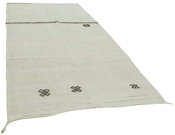 6x12 White Hemp Kilim Rug - 41952