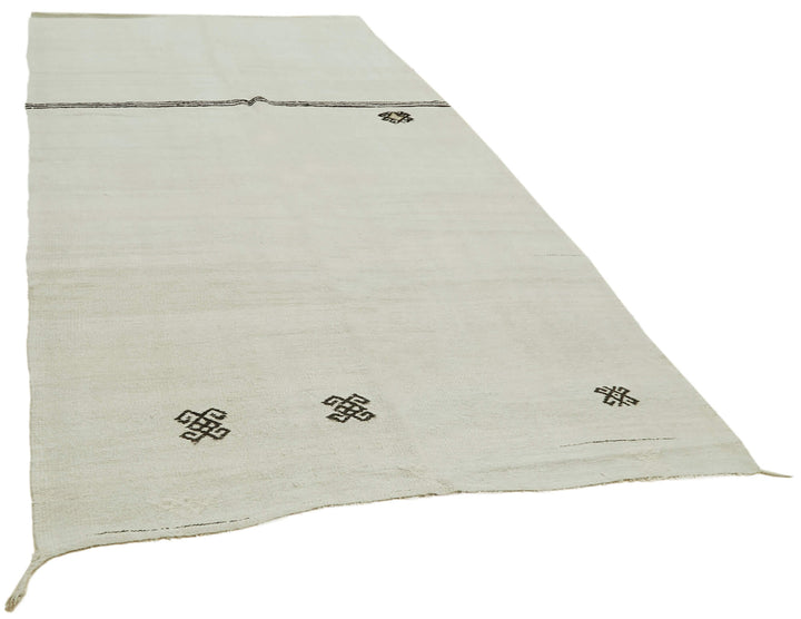 6x12 White Hemp Kilim Rug - 41952