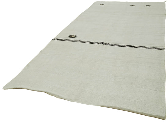 6x12 White Hemp Kilim Rug - 41952