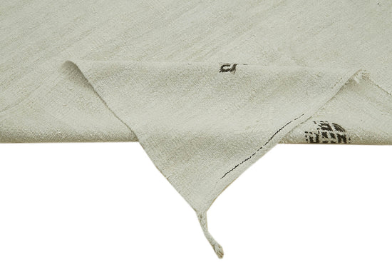 6x12 White Hemp Kilim Rug - 41952