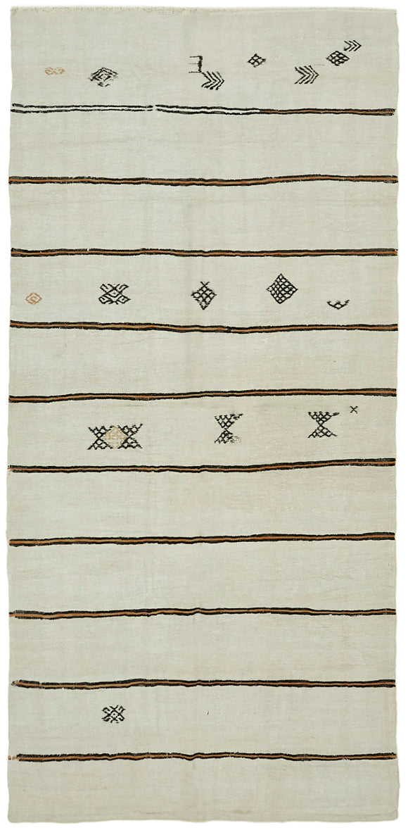 6x12 White Hemp Kilim Rug - 41954