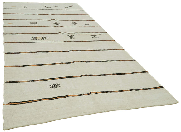 6x12 White Hemp Kilim Rug - 41954
