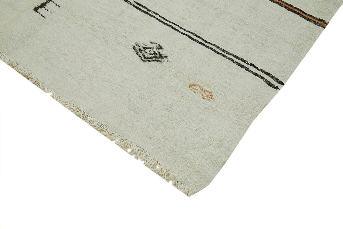 6x12 White Hemp Kilim Rug - 41954