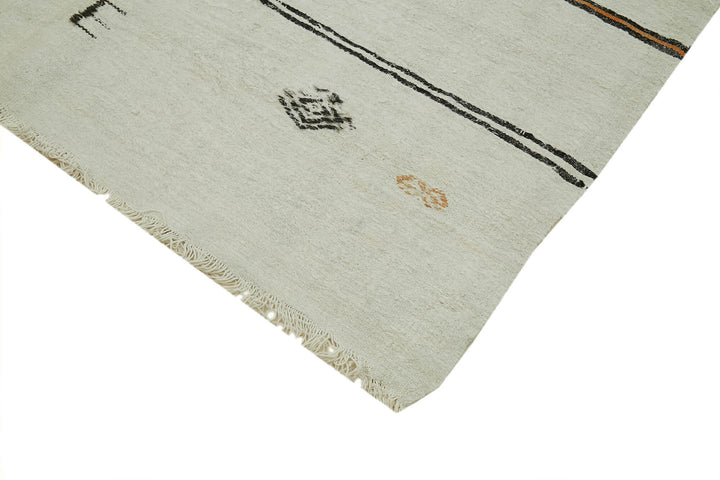 6x12 White Hemp Kilim Rug - 41954