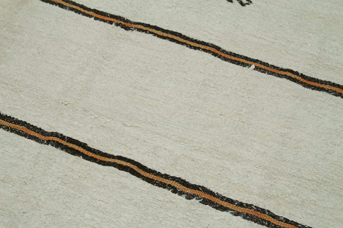 6x12 White Hemp Kilim Rug - 41954