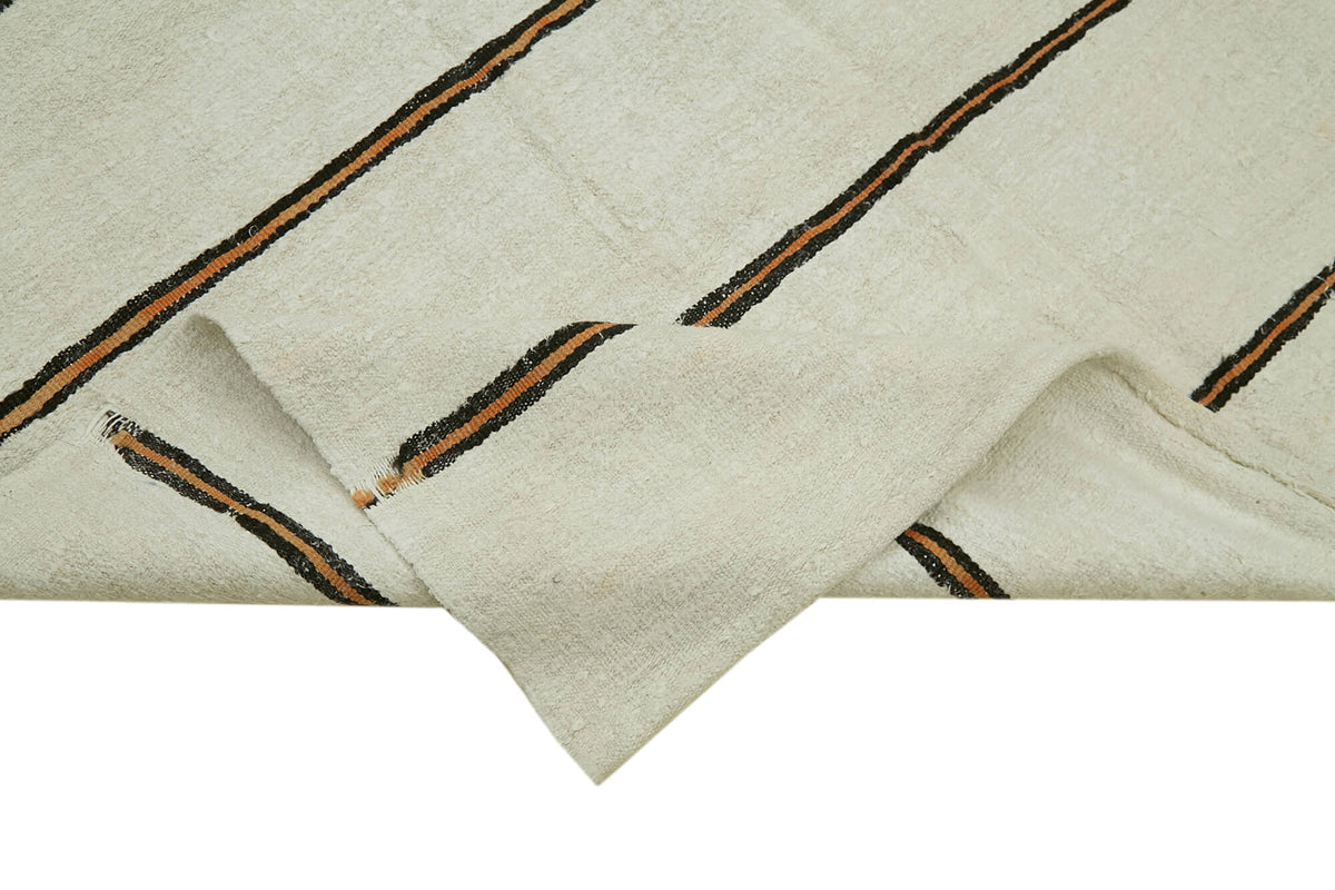 6x12 White Hemp Kilim Rug - 41954