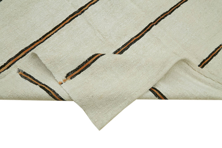 6x12 White Hemp Kilim Rug - 41954