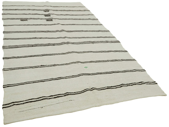 6x11 White Hemp Kilim Rug - 41955