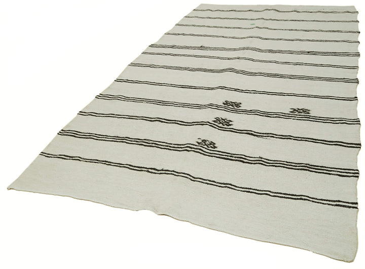 6x11 White Hemp Kilim Rug - 41955