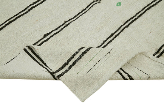 6x11 White Hemp Kilim Rug - 41955