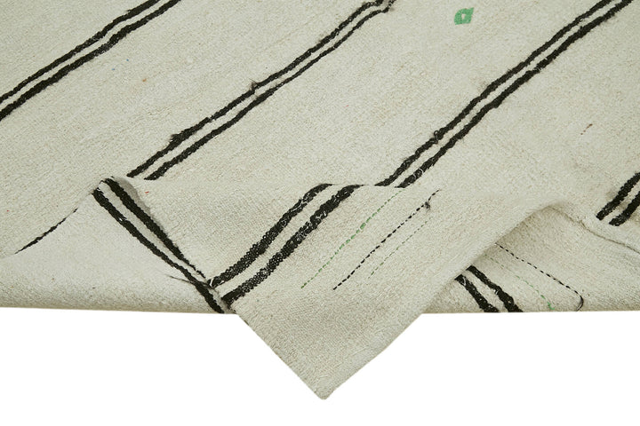 6x11 White Hemp Kilim Rug - 41955