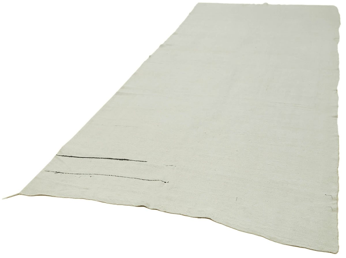 5x13 White Hemp Kilim Rug - 41958