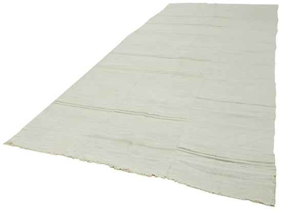 6x14 White Hemp Kilim Rug - 41961