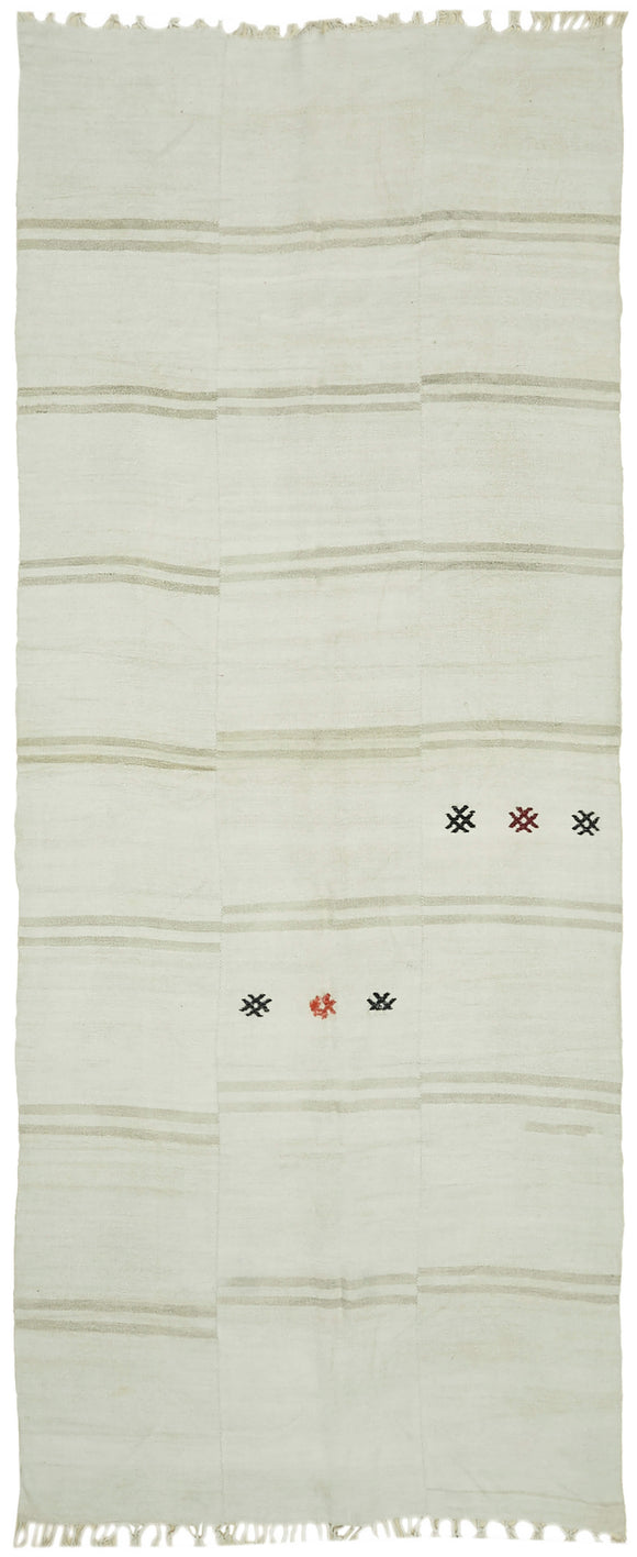 7x15 White Hemp Kilim Rug - 41962