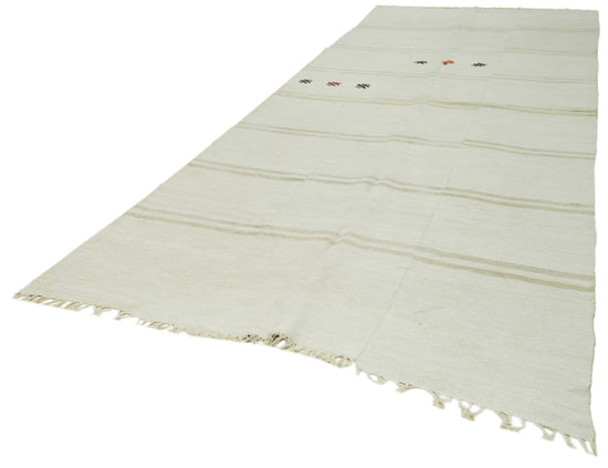 7x15 White Hemp Kilim Rug - 41962