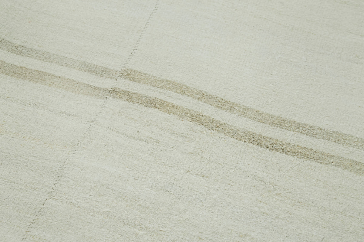 7x15 White Hemp Kilim Rug - 41962