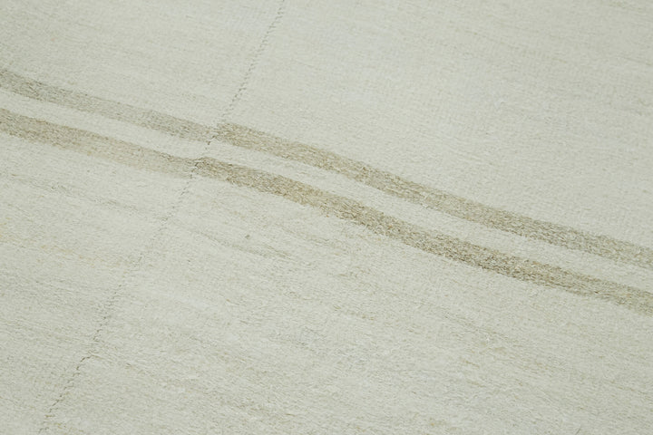 7x15 White Hemp Kilim Rug - 41962
