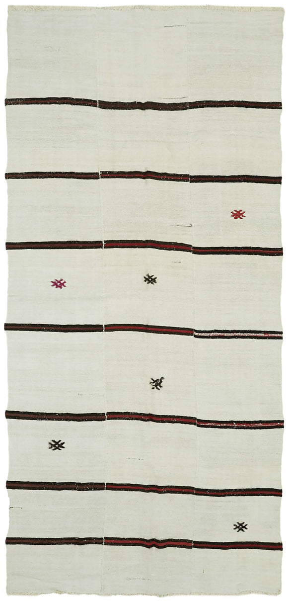 6x13 White Hemp Kilim Rug - 41965