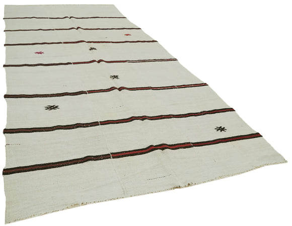 6x13 White Hemp Kilim Rug - 41965