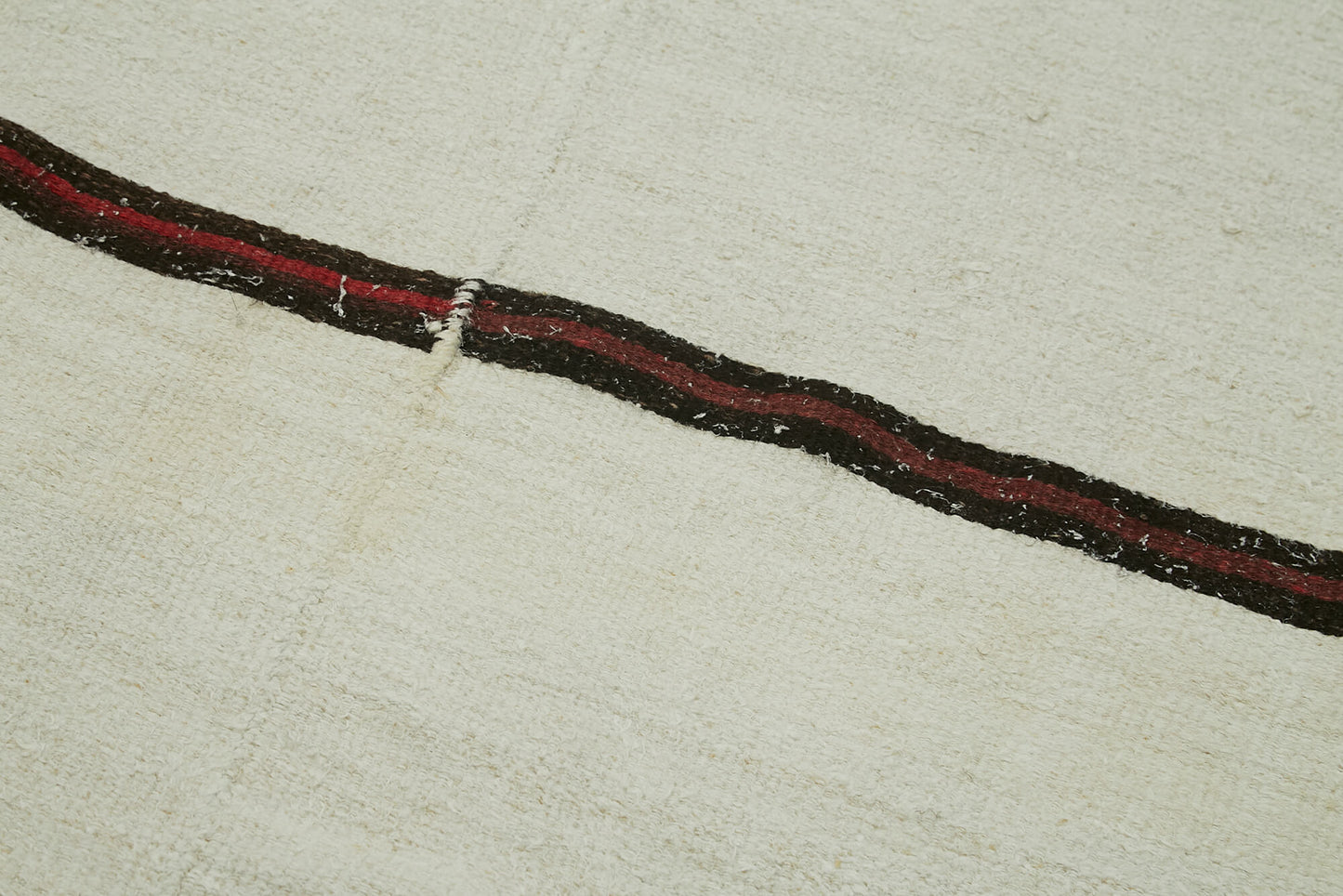 6x13 White Hemp Kilim Rug - 41965