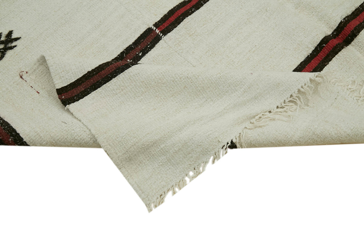 6x13 White Hemp Kilim Rug - 41965