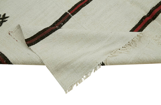 6x13 White Hemp Kilim Rug - 41965