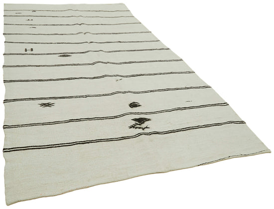 6x12 White Hemp Kilim Rug - 41966