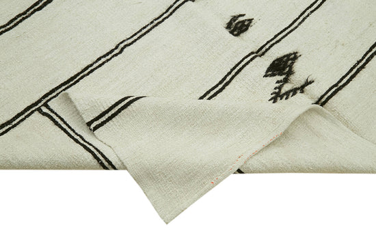 6x12 White Hemp Kilim Rug - 41966