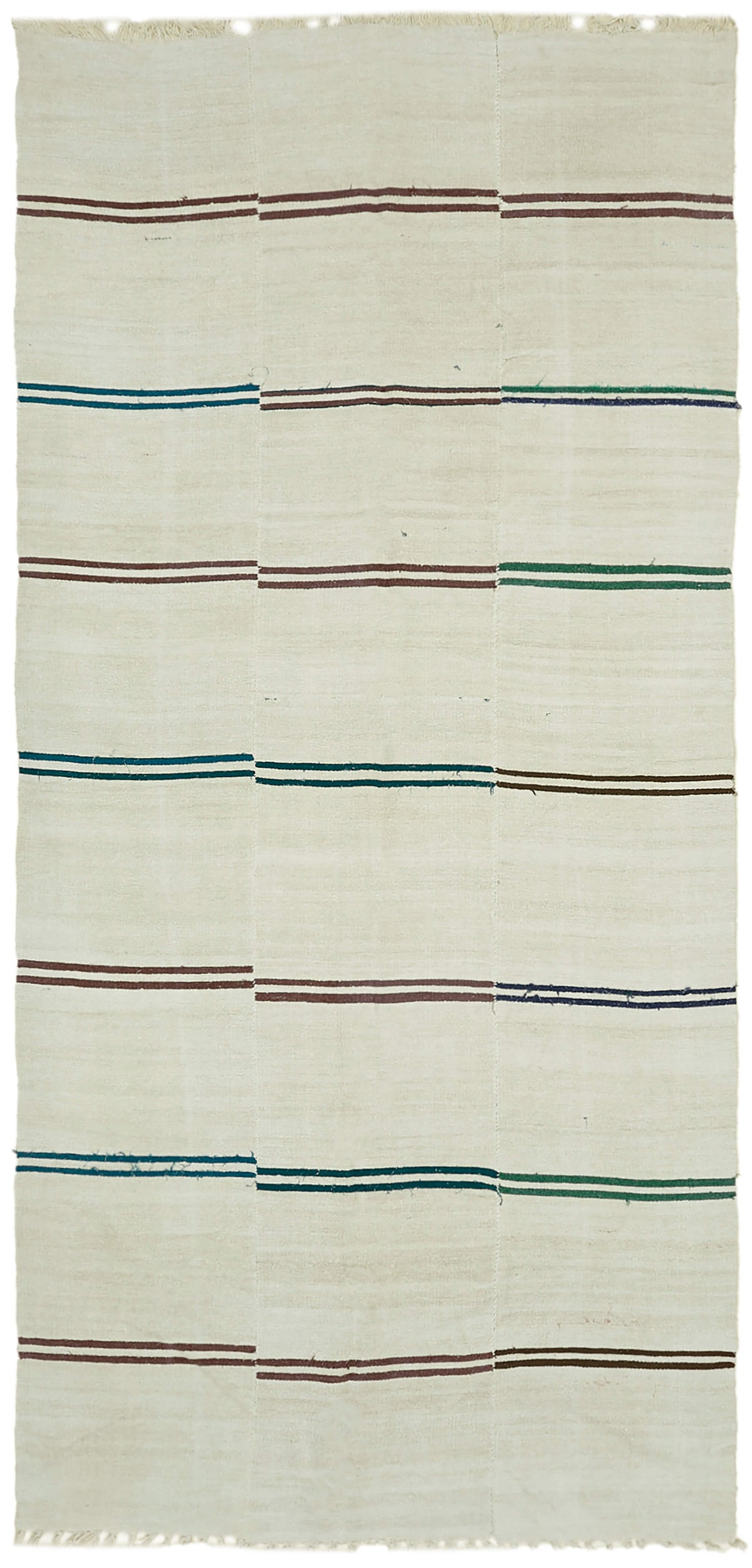 7x13 Beige Hemp Kilim Rug - 41969
