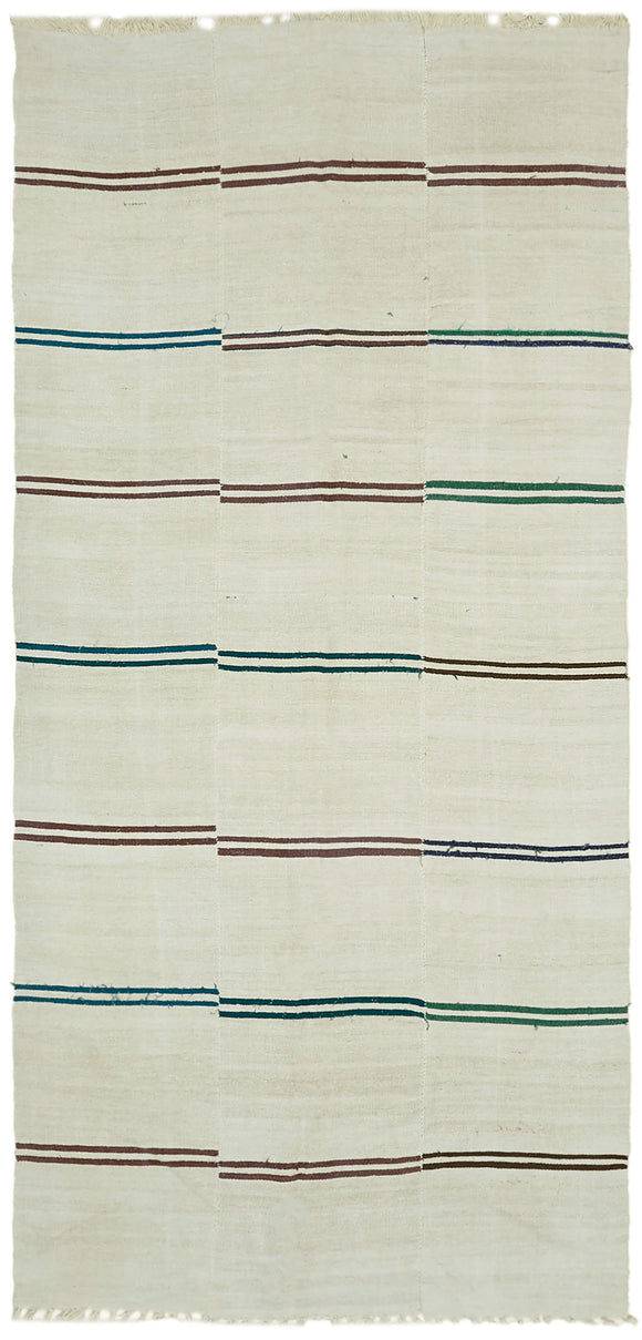7x13 Beige Hemp Kilim Rug - 41969