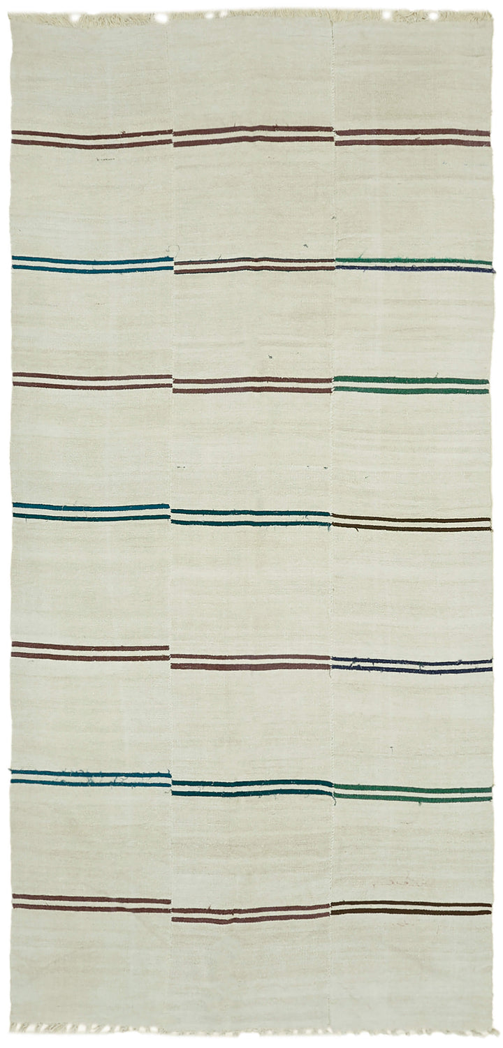 7x13 Beige Hemp Kilim Rug - 41969