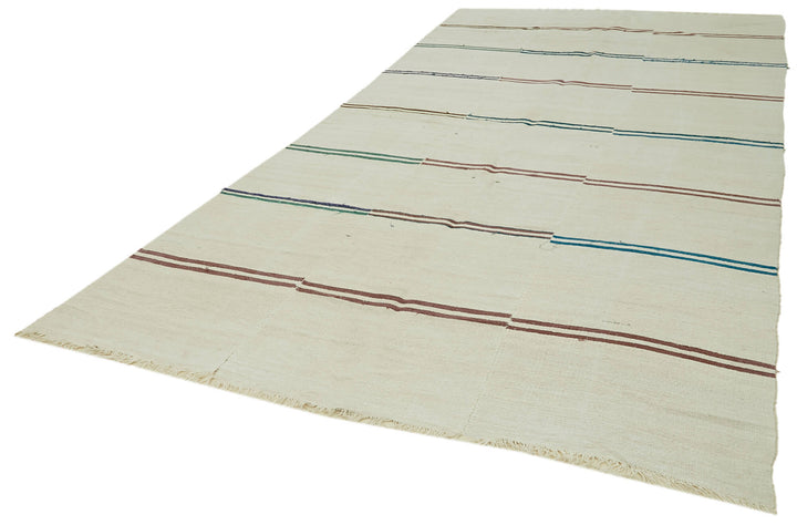 7x13 Beige Hemp Kilim Rug - 41969