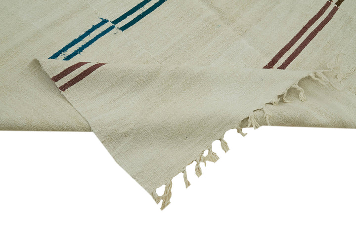 7x13 Beige Hemp Kilim Rug - 41969