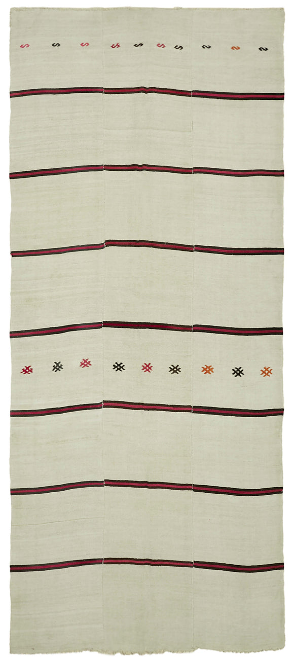 7x16 Beige Hemp Kilim Rug - 41984