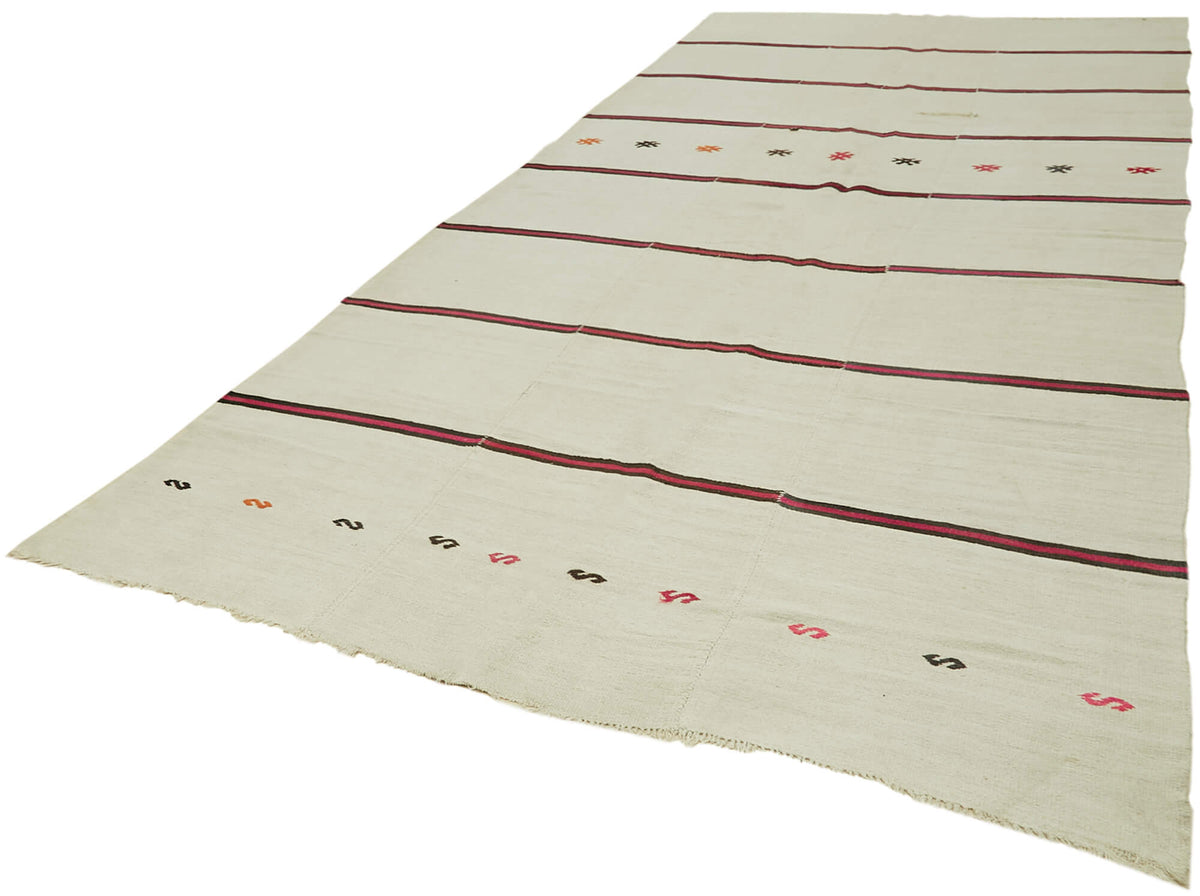 7x16 Beige Hemp Kilim Rug - 41984