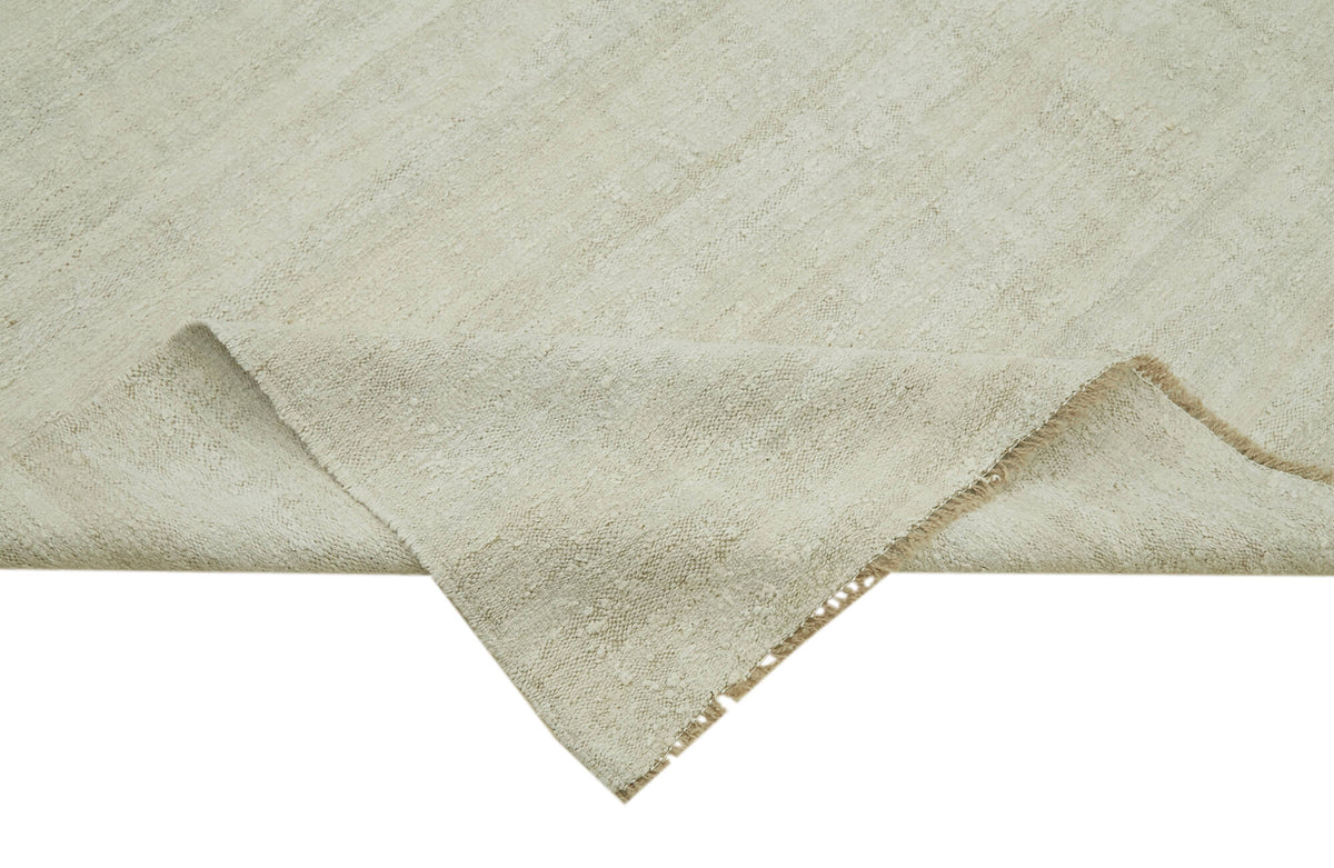 8x11 White Hemp Kilim Rug - 41988